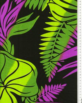 Polynesian fabric HERE Spring Green - Tissushop